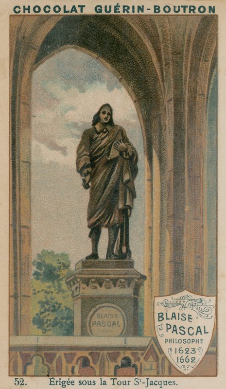 Blaise Pascal, Philosopher, 1623-1662, Erected under the St-Jacques Tower by French School