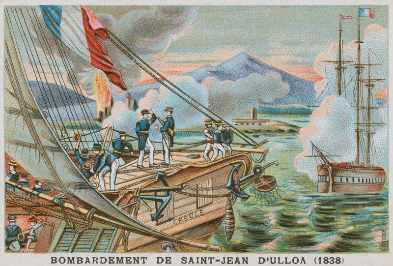 Bombardment of San Juan de Ulua, Mexico, by the French, 1838 by French School