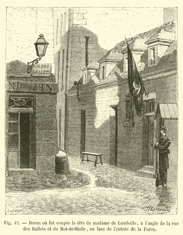 Marker Where the Head of Madame de Lamballe Was Cut Off, at the Corner of Rue des Ballets and Roi-de-Sicile, Opposite the Entrance of La Force by French School