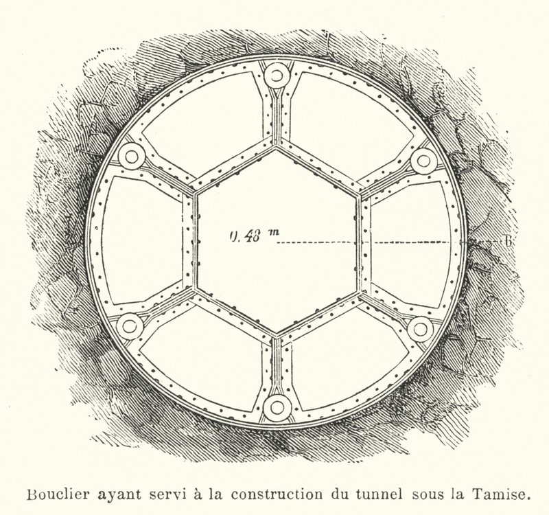 Shield Used in the Construction of the Thames Tunnel by French School