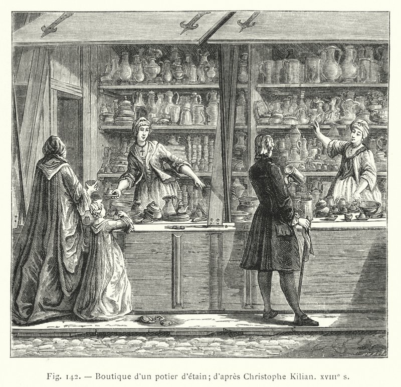 Shop of a Tin Potter; After Christophe Kilian, 18th Century by French School