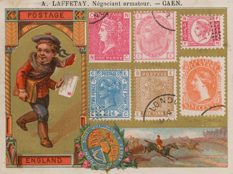 British and Canadian postage stamps by French School