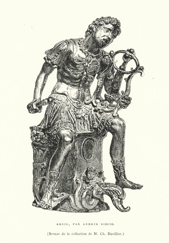 Bronze figure of the Ancient Greek poet Arion, by the Italian Renaissance sculptor Andrea Riccio, late 15th or early 16th Century by French School