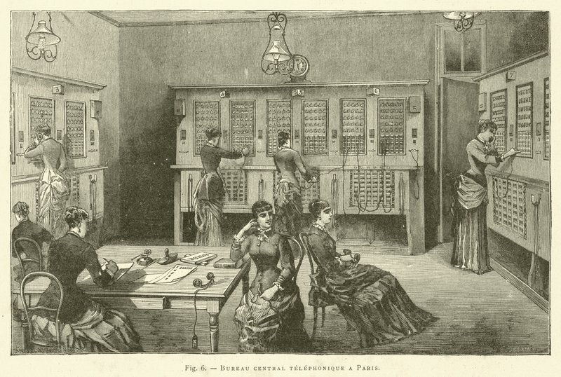 Central Telephone Office in Paris by French School