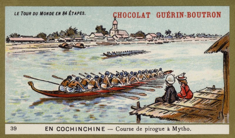 Canoe race at Mytho, Cochinchina by French School