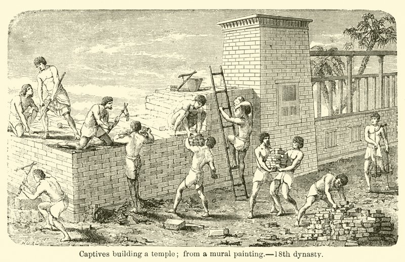 Captives building a temple by French School