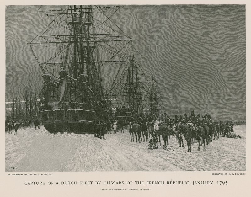 Capture of a Dutch Fleet by Hussars of the French Republic by French School