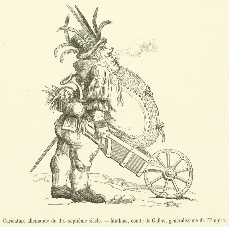 German Caricature of the 17th Century, Matthias, Count of Gallas, Generalissimo of the Empire by French School
