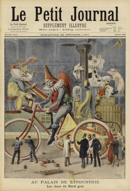 Carnival floats being prepared at the Palais de l