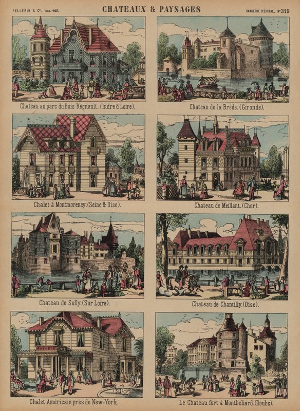 Castles and landscapes by French School
