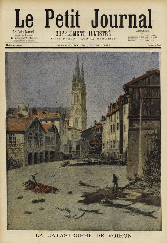 Catastrophic flooding in Voiron, France, 1897 by French School