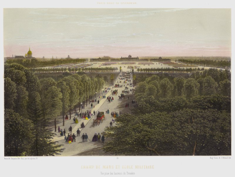 Champ De Mars and Military School, View from the Heights of Trocadero by French School