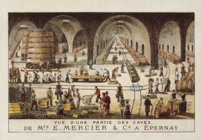Champagne Cellars of E Mercier & Co, Epernay, France by French School