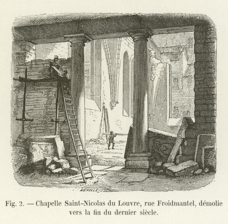 Saint-Nicolas Chapel of the Louvre, Rue Froidmantel, demolished towards the end of the last century by French School
