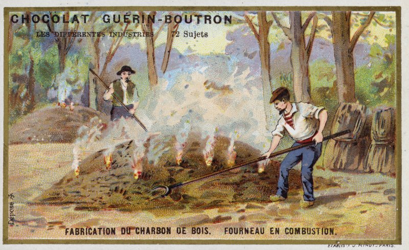Charcoal manufacturing by French School