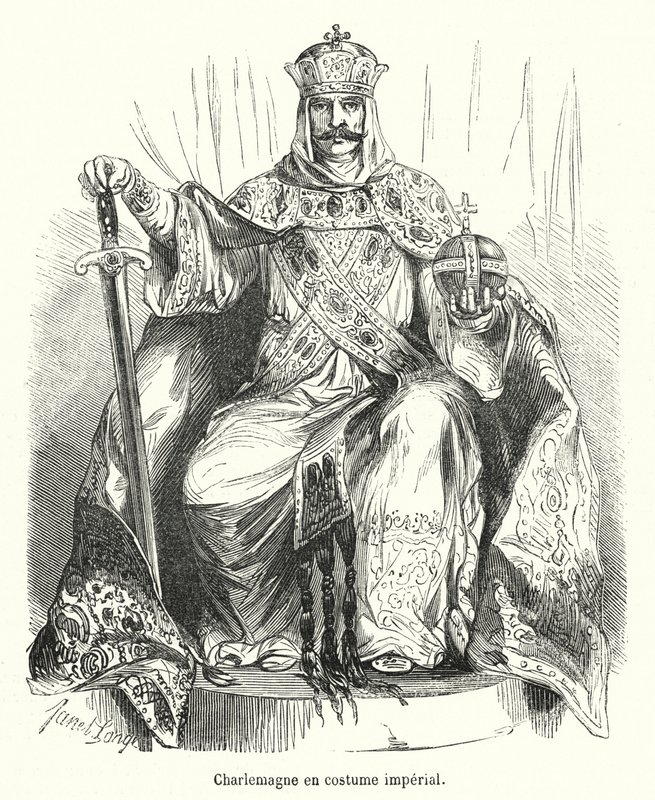 Charlemagne in Imperial Costume by French School