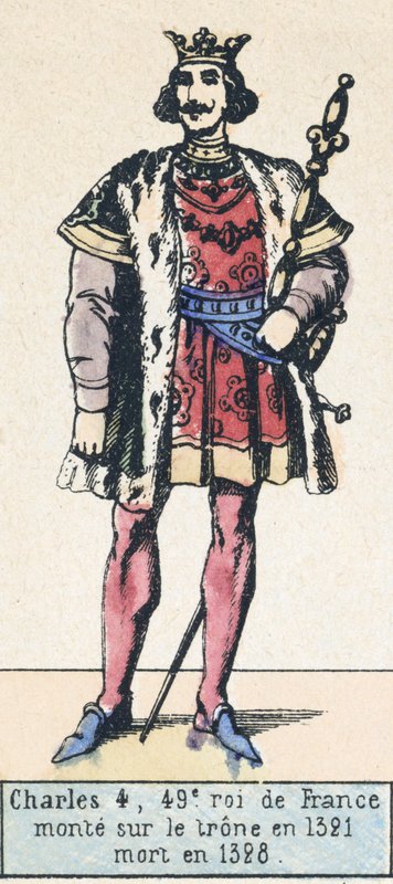 Charles IV, 49th King of France, ascended the throne in 1321, died in 1328 by French School