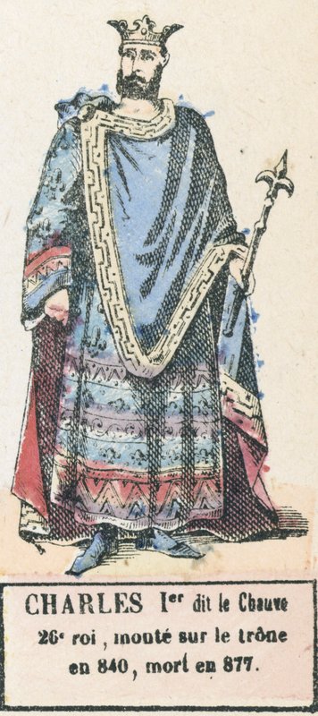 Charles I, called the Bald, 26th king, ascended the throne in 840, died in 877 by French School