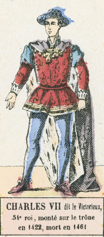 Charles VII called the Victorious, 54th King, ascended the throne in 1422, died in 1461 by French School