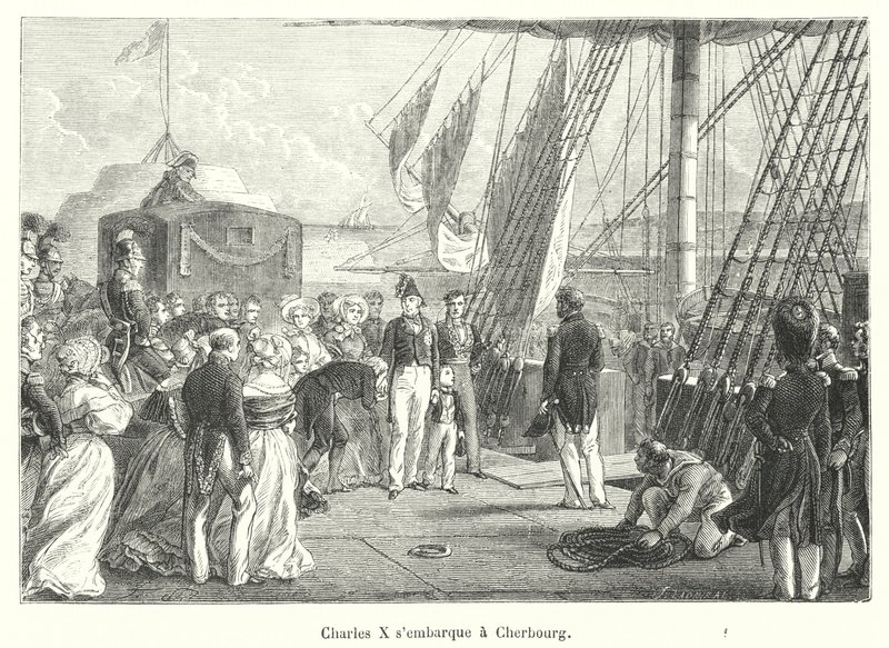 Charles X embarks at Cherbourg by French School