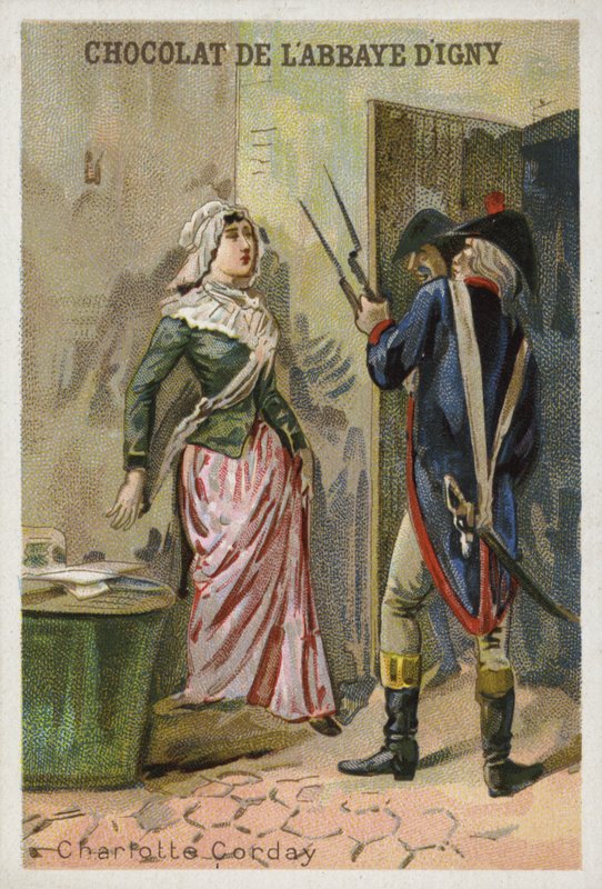 Charlotte Corday, Assassin of French Revolutionary Jacobin Leader Jean-Paul Marat by French School