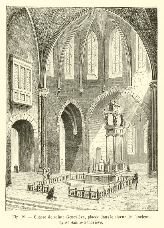 Shrine of Saint Genevieve, placed in the choir of the old church of Sainte-Genevieve by French School