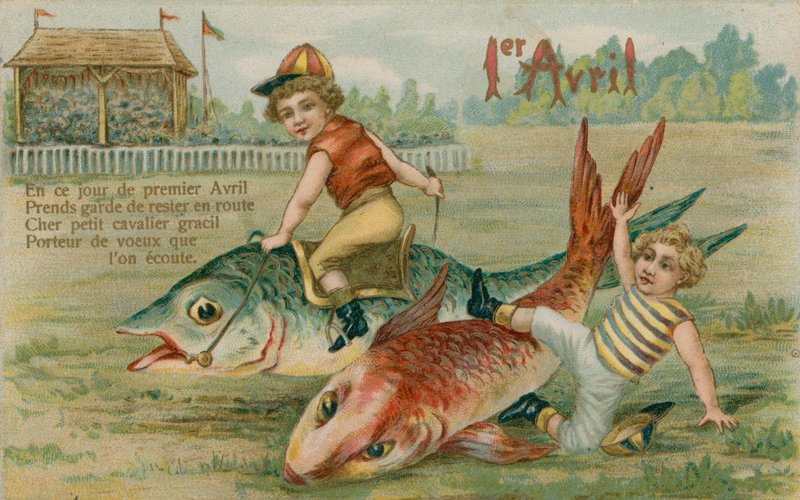 Child Jockeys Racing Fish, April 1, 1913 by French School