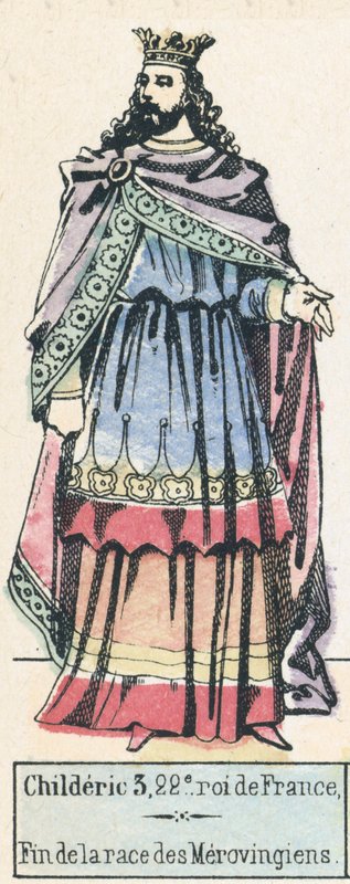 Childeric III, 22nd King of France, End of the Merovingian Dynasty by French School