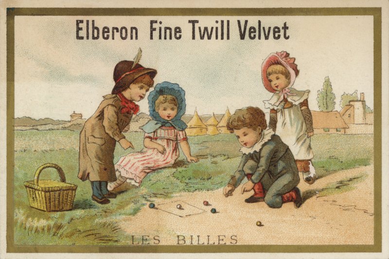 Children Playing Marbles by French School