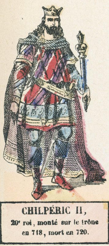 Chilperic II, 20th King, ascended the throne in 718, died in 720 by French School