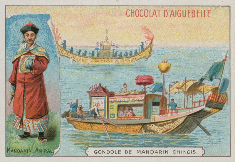 Chinese Mandarin Admiral and gondola by French School