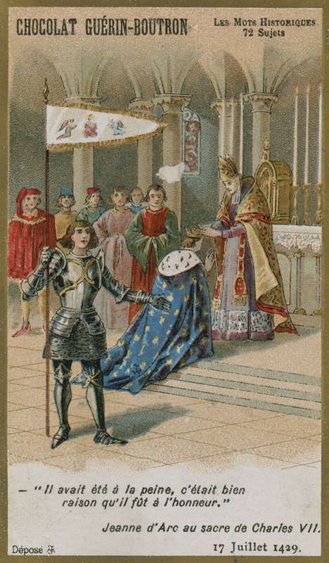 Chocolat Guerin-Boutron Trade Card, Historic Words Series by French School