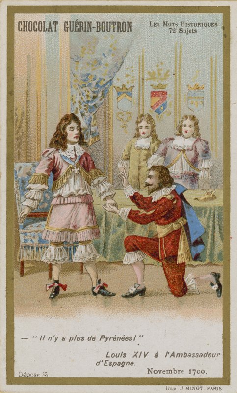 Chocolat Guerin-Boutron trade card, Historic Words series by French School