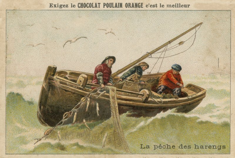 Chocolat Poulain Orange trade card by French School
