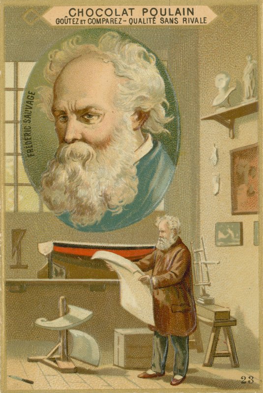 Chocolat Poulain trade card, Frederic Sauvage by French School