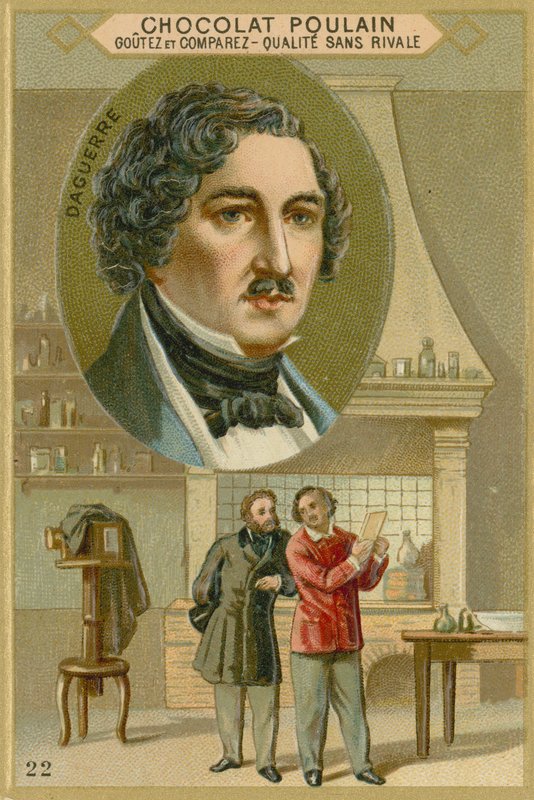 Chocolat Poulain trade card, Louis Daguerre by French School