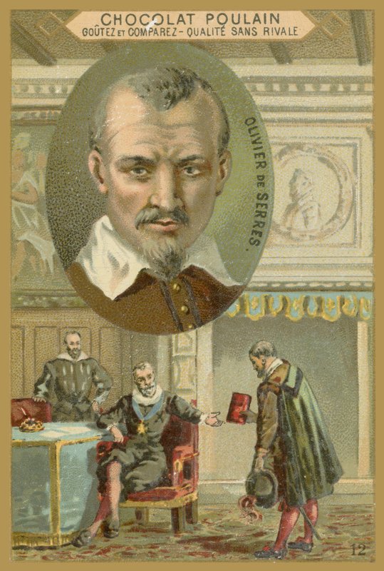 Chocolat Poulain trade card, Olivier de Serres by French School