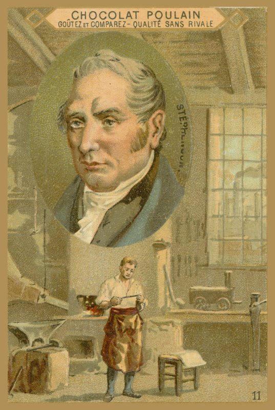 Chocolat Poulain trade card, Robert Stephenson by French School
