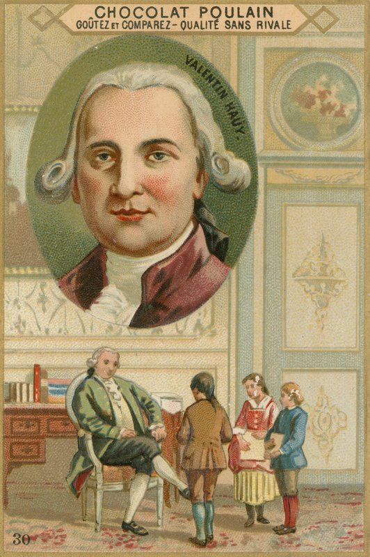 Chocolat Poulain trade card, Valentin Hauy by French School