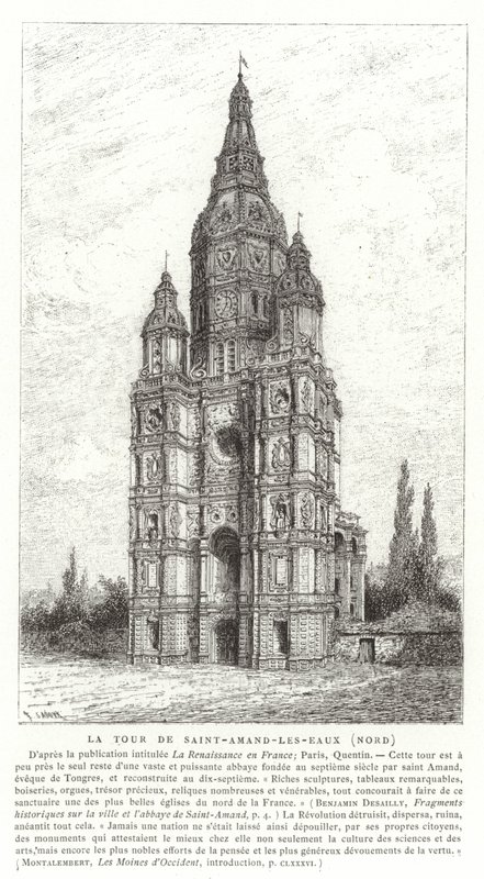 Church Tower of the Abbey of Saint-Amand-les-Eaux by French School