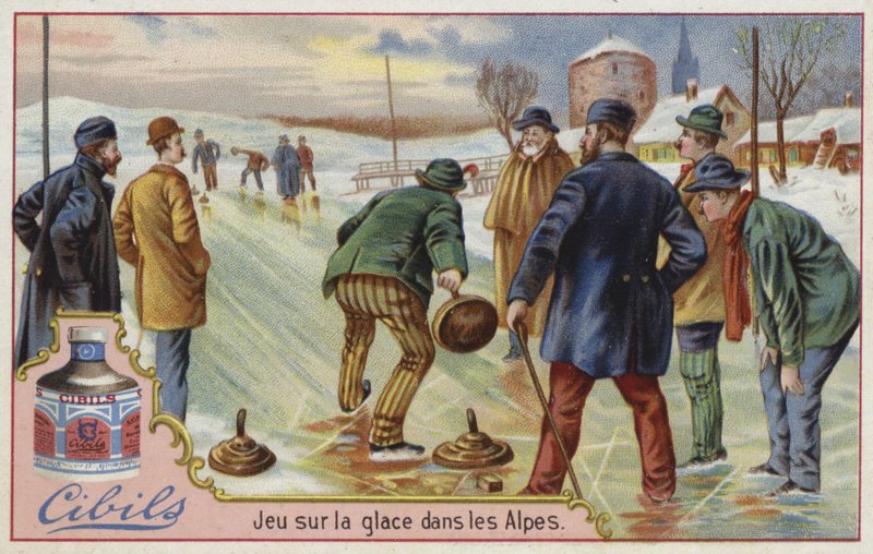 Cibils card featuring curling by French School