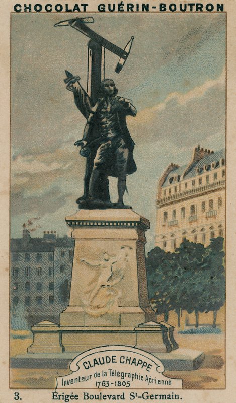 Claude Chappe, Inventor of Aerial Telegraphy, 1763-1805, Erected Boulevard St-Germain by French School