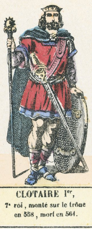 Clotaire I, 7th King, ascended the throne in 558, died in 561 by French School
