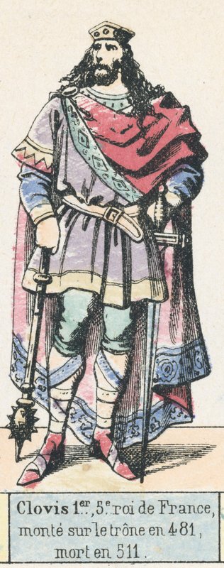Clovis I, 5th King of France, ascended the throne in 481, died in 511 by French School