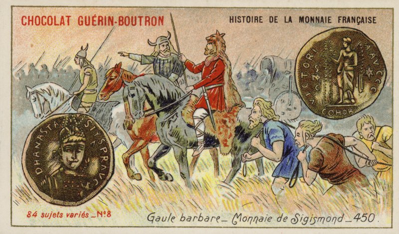 Coins of Sigismond, Barbarian Gaul, 450 by French School