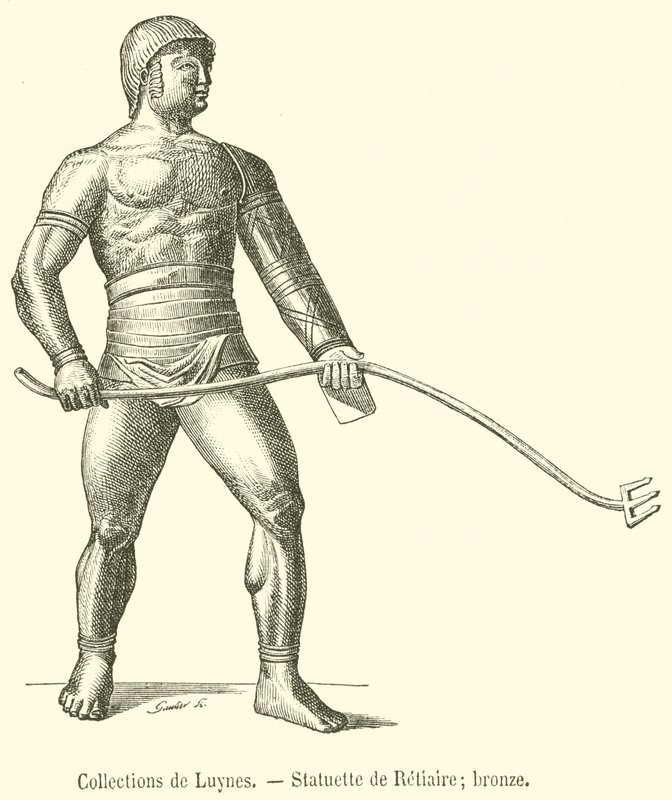 Collections of Luynes, Statuette of Retiaire, bronze (engraving) by French School