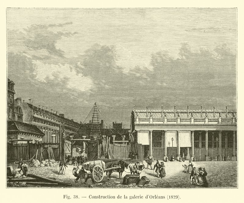 Construction of the Orleans Gallery, 1829 by French School