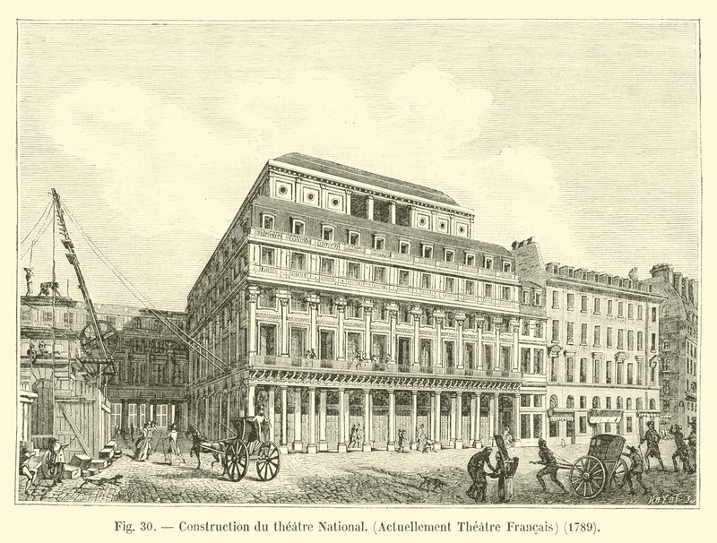 Construction of the National Theater, Currently the French Theater, 1789 by French School