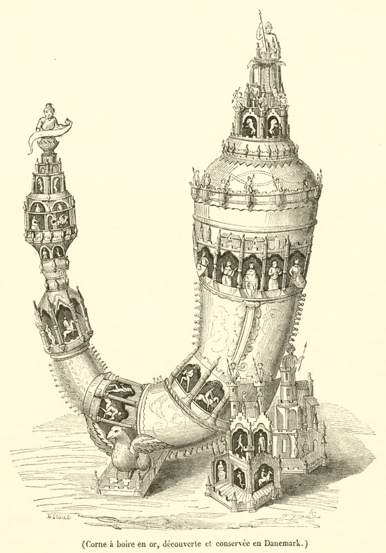 Gold Drinking Horn, Discovered and Preserved in Denmark by French School