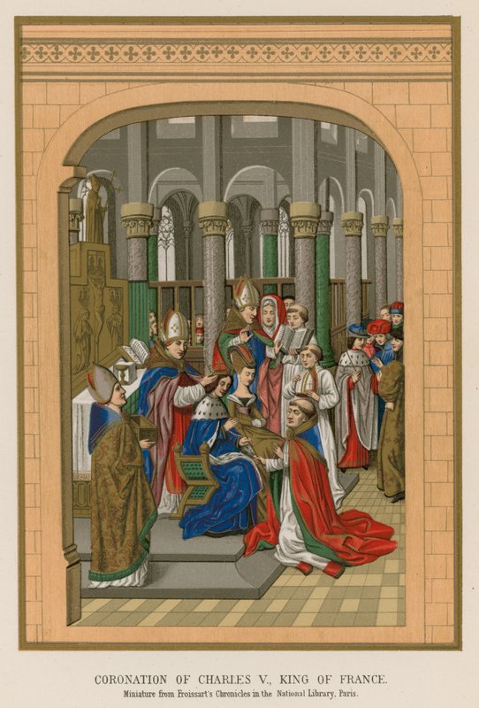 Coronation of Charles V, King of France by French School